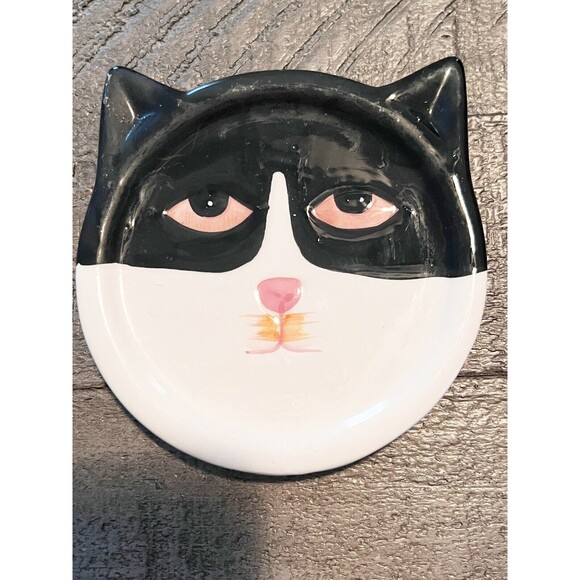 Kitty Cat Coasters Trinket Plate 2001 Bandwagon Ceramic Set of 5 - Picture 5 of 8